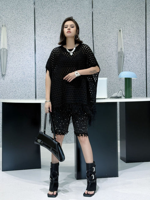 Fringe Knit Oversize Top